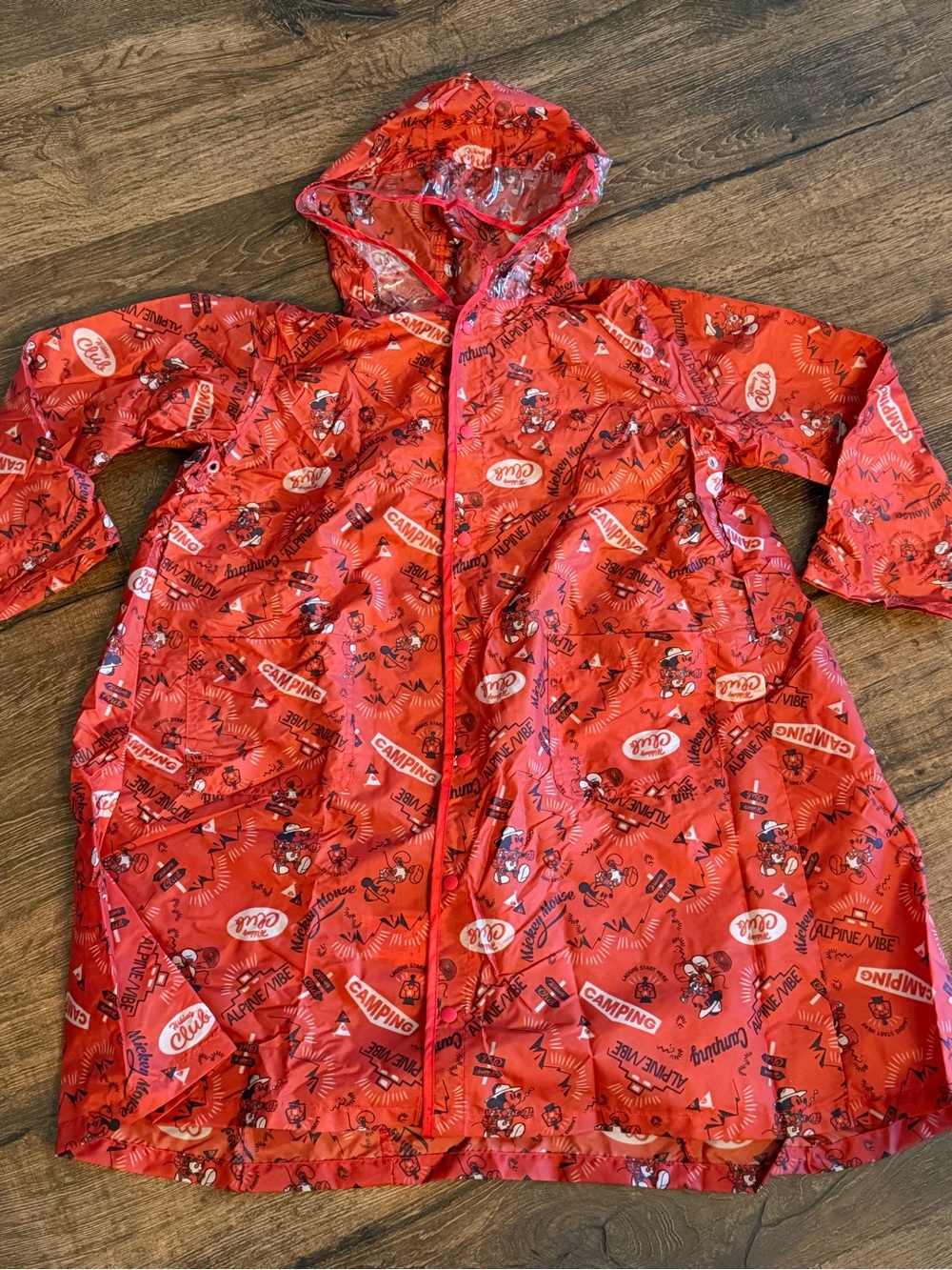 Disney/Ampersand Kids Micky Mouse Camping Raincoat, Size S (Age 6-8)